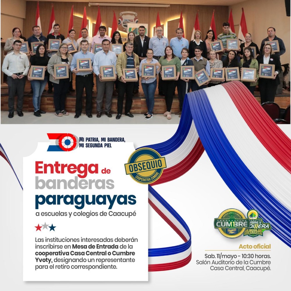 La Cumbre obsequiará banderas paraguayas